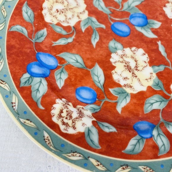 PTS international Interiors PROVENCE Fruit Leaves Porcelain Salad Plates Set 2 - Picture 10 of 16